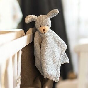 B Boutique Evergreen Dog Blue Plush Lovey Security Blanket NuNu Baby Infant 18”